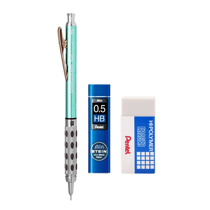 Pentel Graphgear 1000 MechanIcal Pencil Set with Leads Eraser
