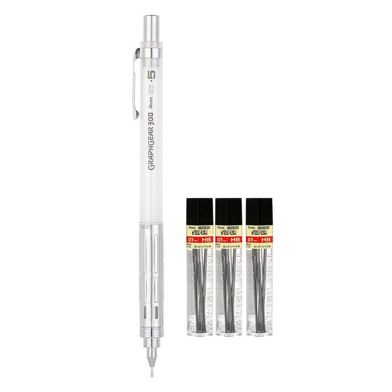 Pentel Arts GraphGear 300 Mechanical Pencil,0.5mm with 3 Leads