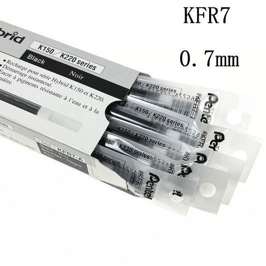 Pentel KFR7 Refill for Hybrid Gel Roller Pen – Pack of 12 Black Ink