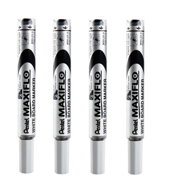 Pentel Maxiflo Whiteboard Marker Pen 4.0MM Bullet Tip MWL5S 4 Pack