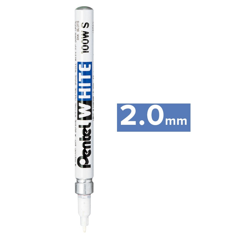 Pentel Permanent Marker, White, Fine Point, 1-Pack (100W-F/S/M)