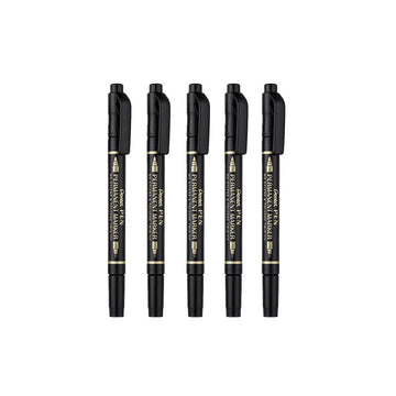 Pentel Twin-Tipped Permanent Marker Pen N75W 5 Pack