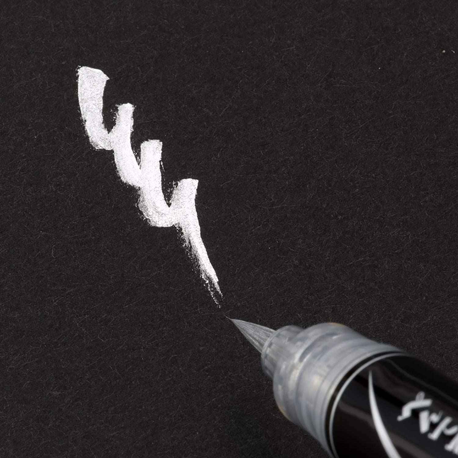 Pentel Scientific Metallic Fude Brush Pen Gold+Silver 2 Pack