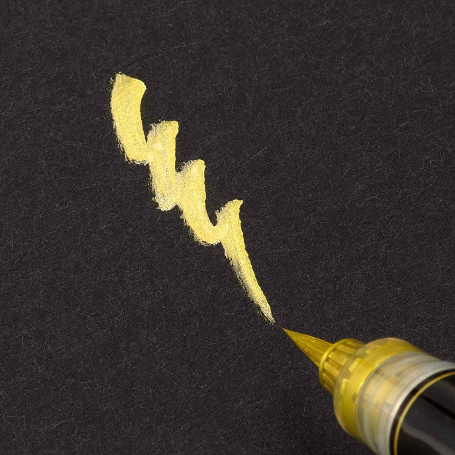 Pentel Scientific Metallic Fude Brush Pen Gold+Silver 2 Pack