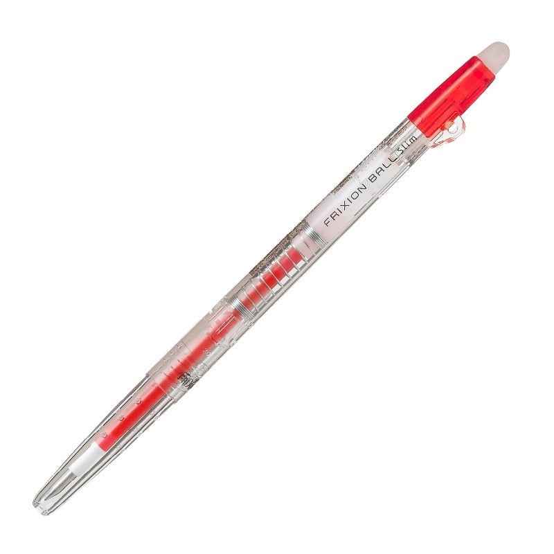 Pilot Frixion Ball Slim Erasable Gel Pen 0.38mm - CLEAR BODY - 3 Pack