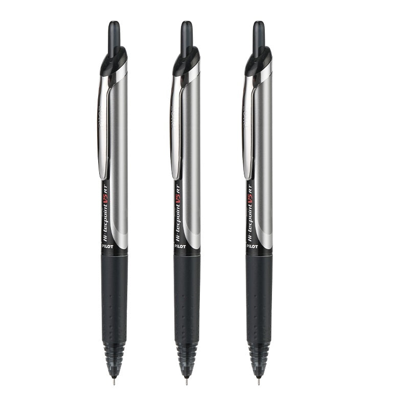 Pilot Hi-Tecpoint V5 0.5mm Retractable Liquid Ink Rollerball Pen 3PCS