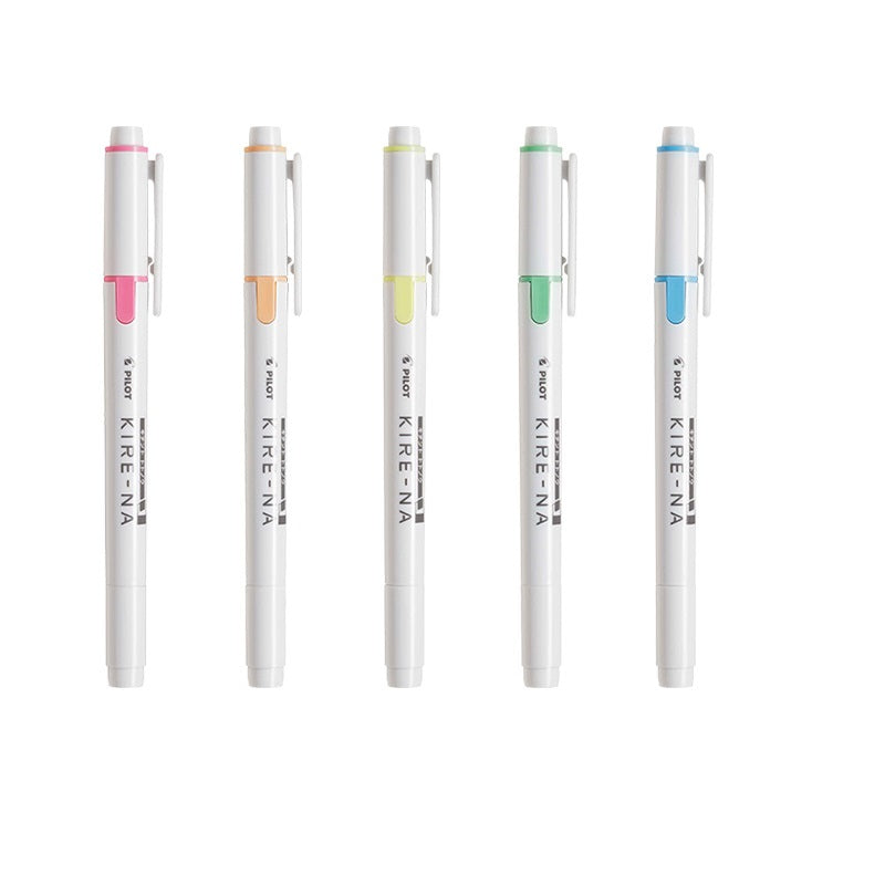 Pilot Kire-Na Dual Tip Highlighter - Set of 5 Colors
