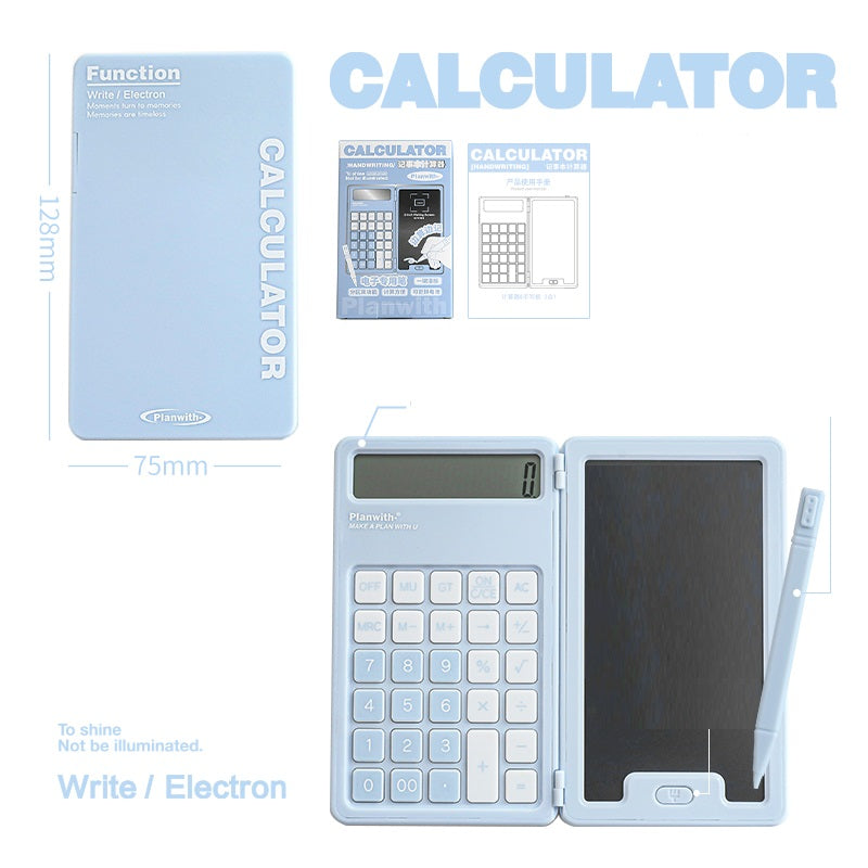 Planwith Compact Portable Calculator with Stylus Pad 128x75mm