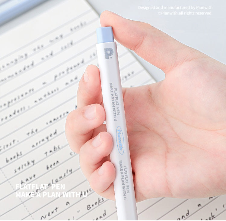 Planwith FlatFlat Clicker Gel Pen 0.5mm Black Ink - 4-Pack