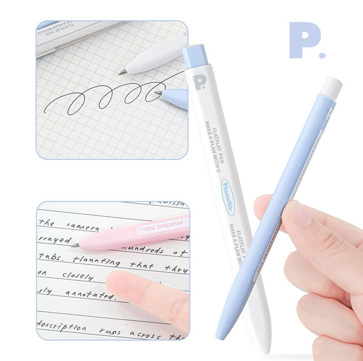 Planwith FlatFlat Clicker Gel Pen 0.5mm Black Ink - 4-Pack