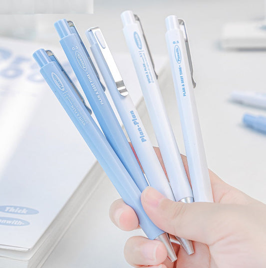 Planwith Low-Center-of-Gravity Clicker Gel Pen Set 6-Pack Black Ink