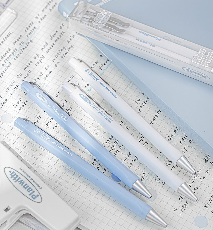 Planwith Low-Center-of-Gravity Clicker Gel Pen Set 6-Pack Black Ink