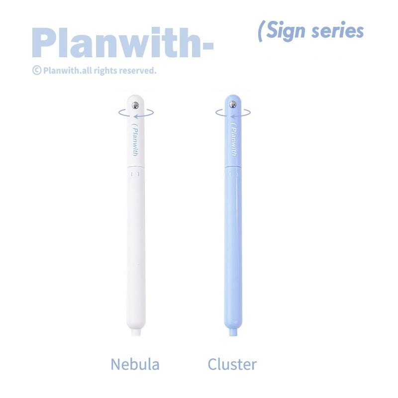 Planwith Rotating Gel Pen Shockproof,0.5mm Black Ink - 2-Pack