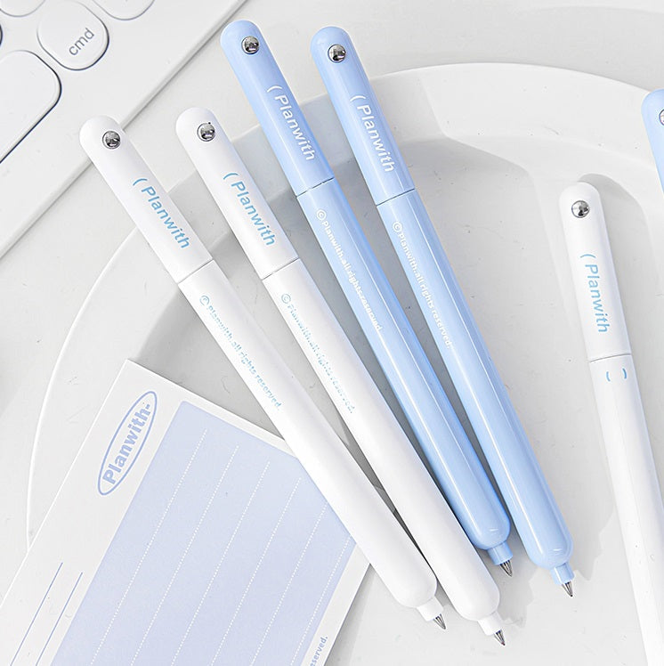 Planwith Rotating Gel Pen Shockproof,0.5mm Black Ink - 2-Pack