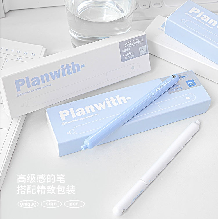 Planwith Rotating Gel Pen Shockproof,0.5mm Black Ink - 2-Pack