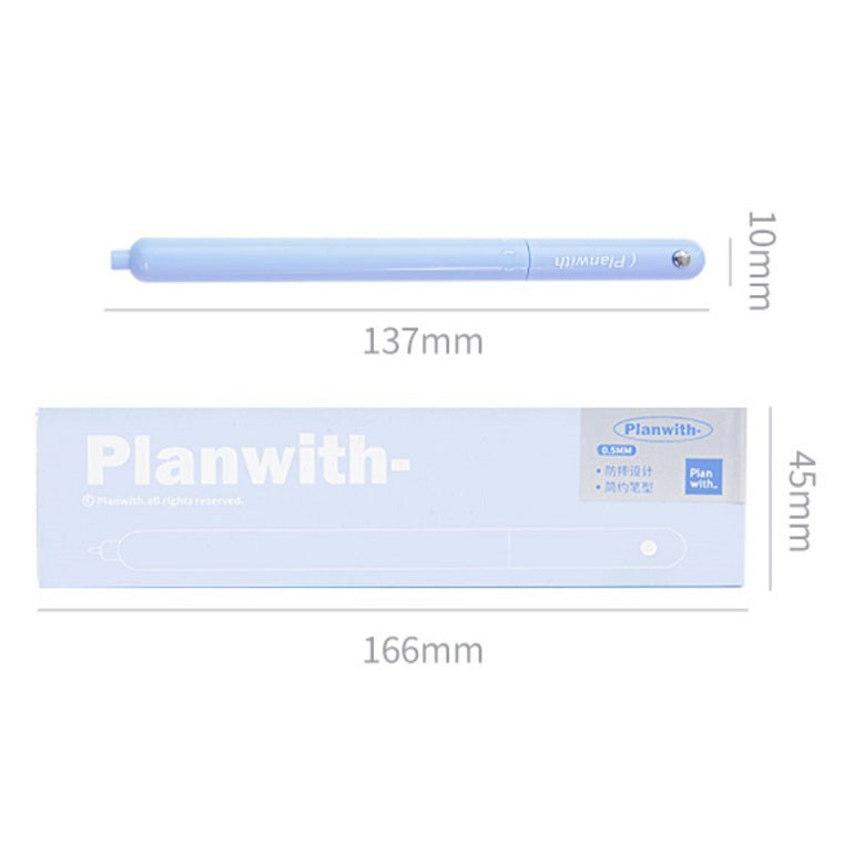 Planwith Rotating Gel Pen Shockproof,0.5mm Black Ink - 2-Pack