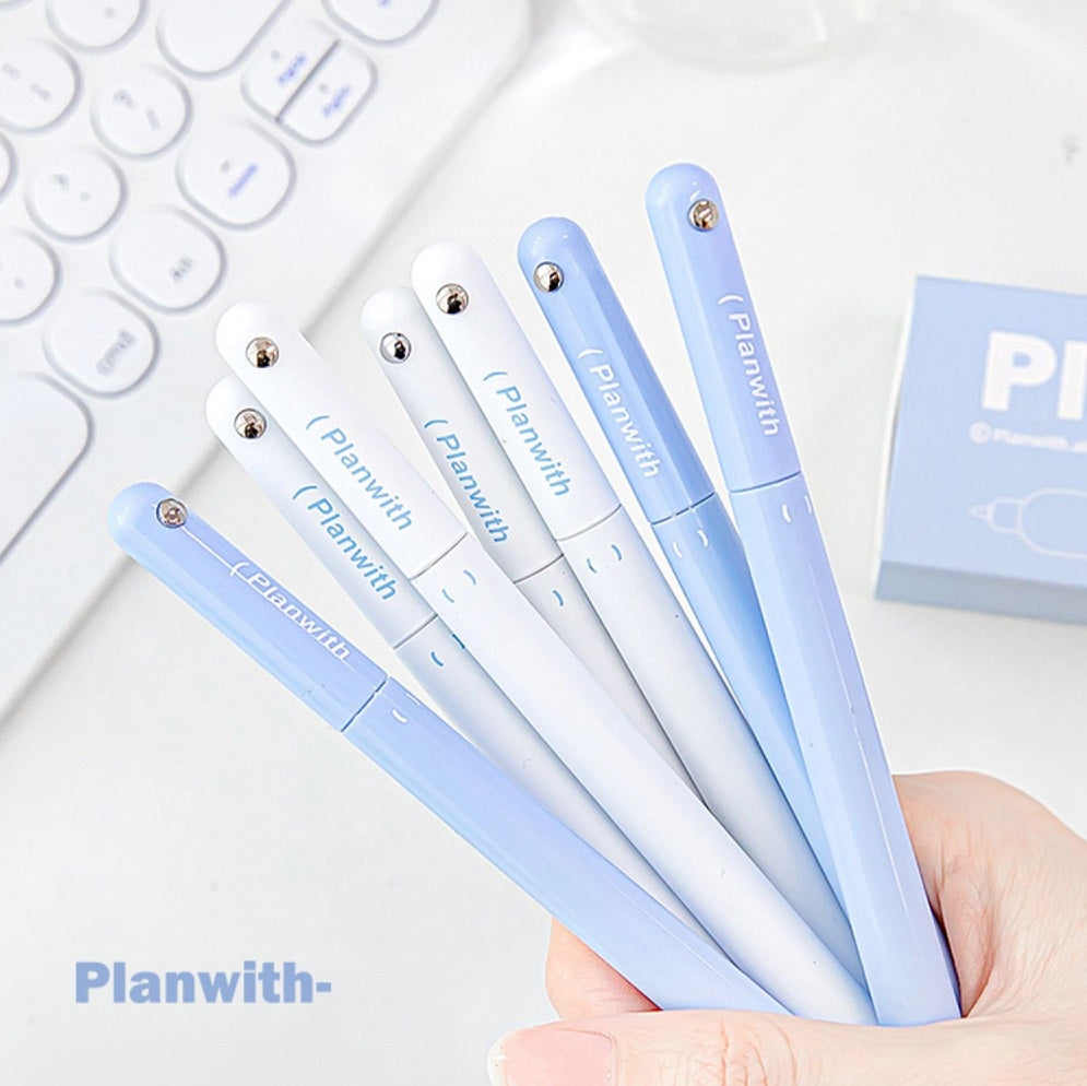 Planwith Rotating Gel Pen Shockproof,0.5mm Black Ink - 2-Pack