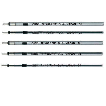 OHTO Oil Based Ballpoint Pen Refill 0.5mm Black R-4C5NP,5 Pack
