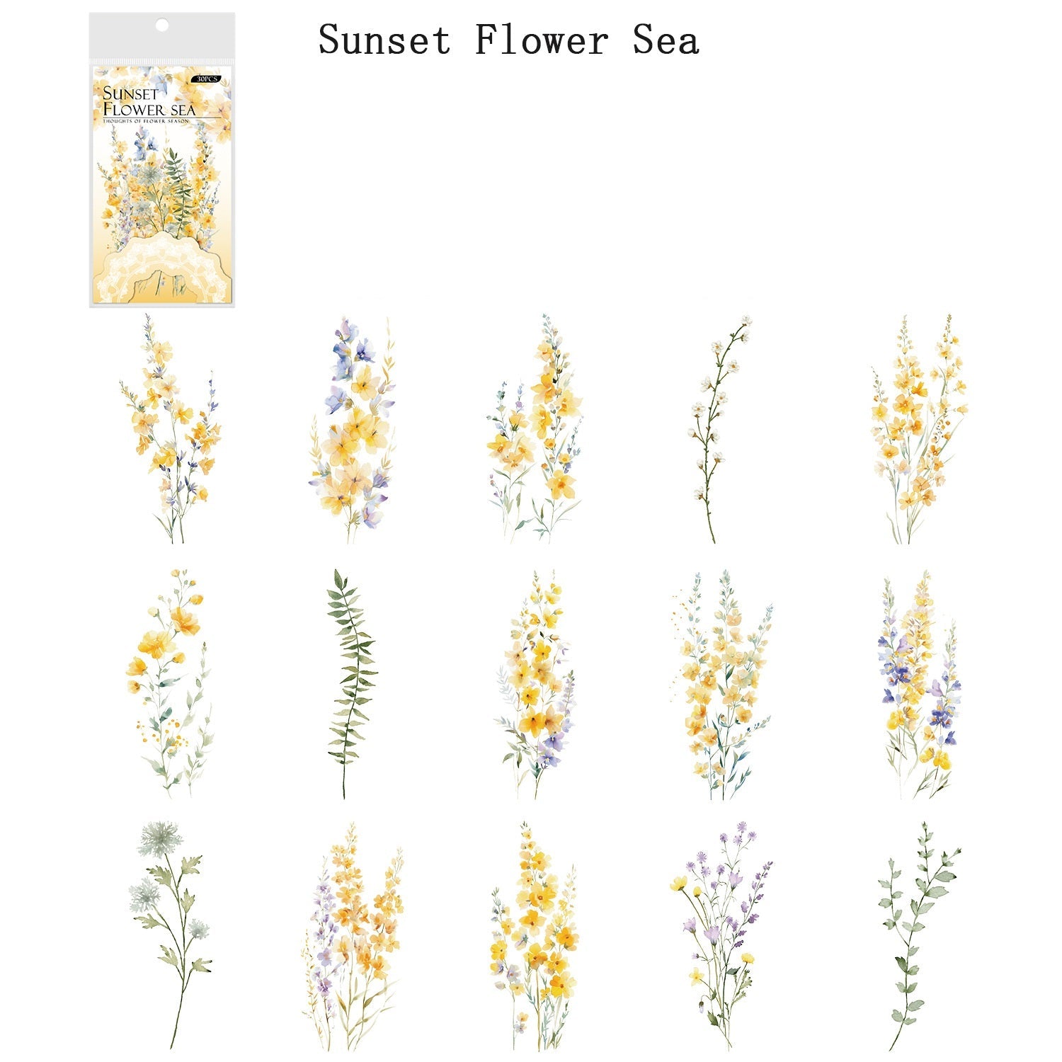 120 Retro Floral PET Sticker Set for Journaling & Scrapbooking