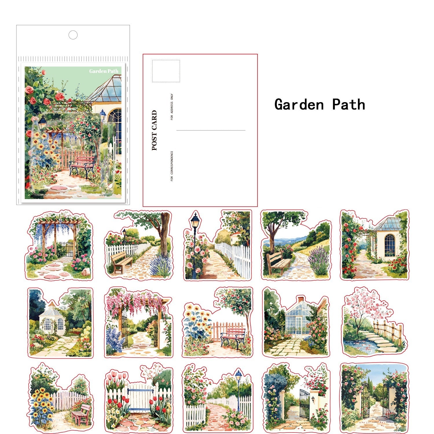 180PCS Retro Townscape PET Sticker Set
