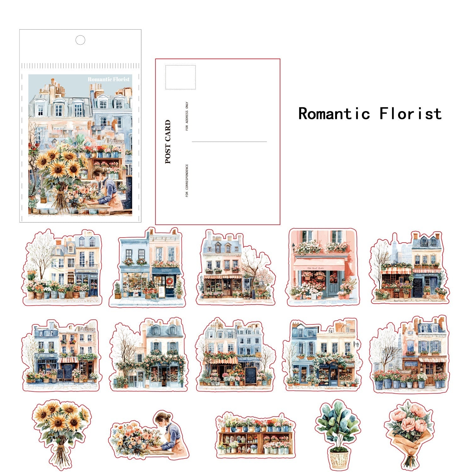 180PCS Retro Townscape PET Sticker Set