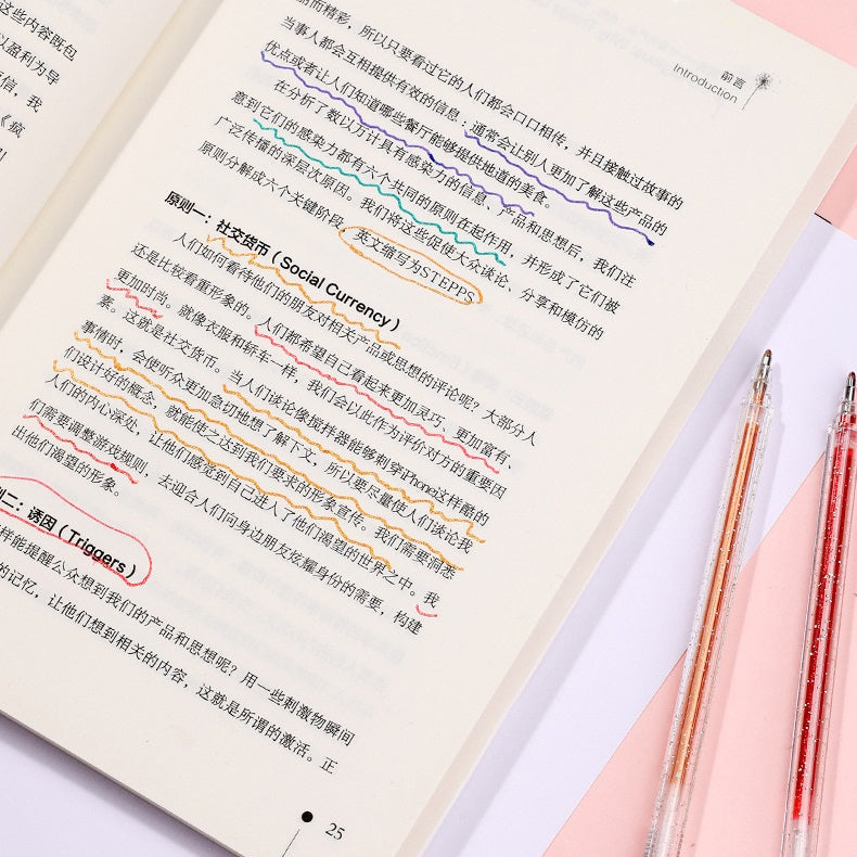 8/12/18 Color Glitter Gel Pens 1.0MM