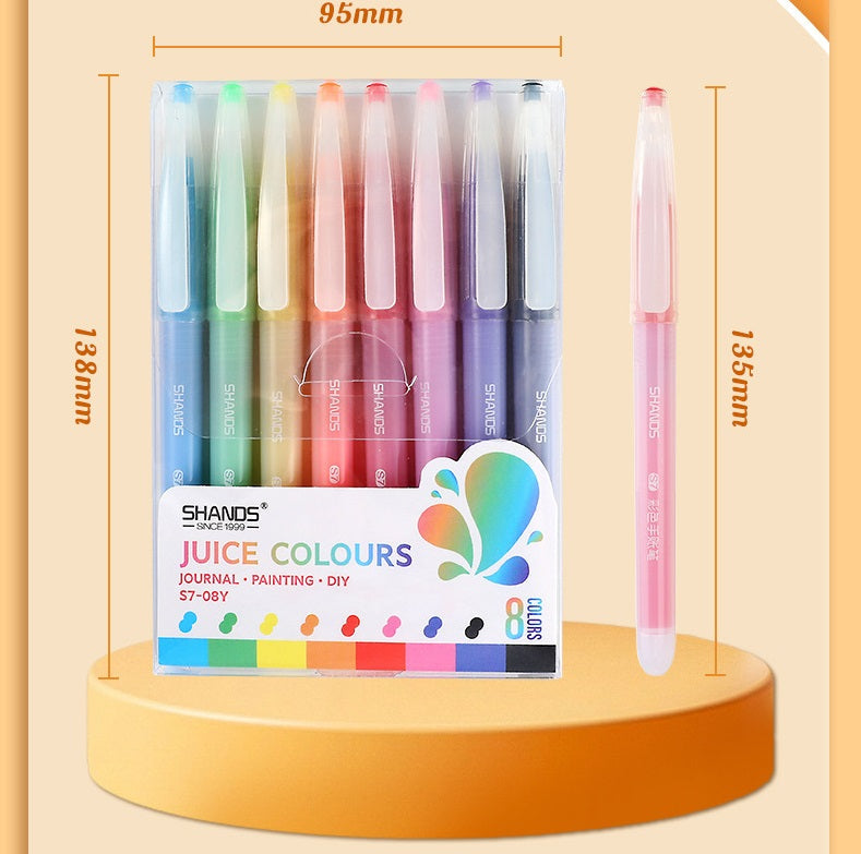 Juice Colours Liquid Gel Pen 0.5mm Fine Line Needle Tip 8 Pack