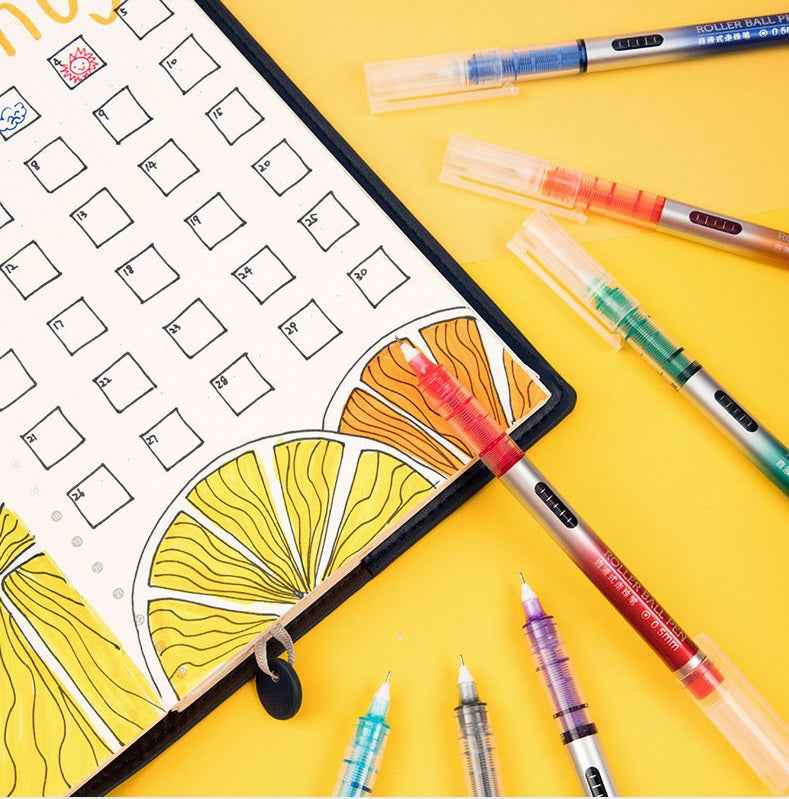 DELI S855 Liquid Ink Rollerball Pens 8 Color 0.5MM Fine Point - TTpen