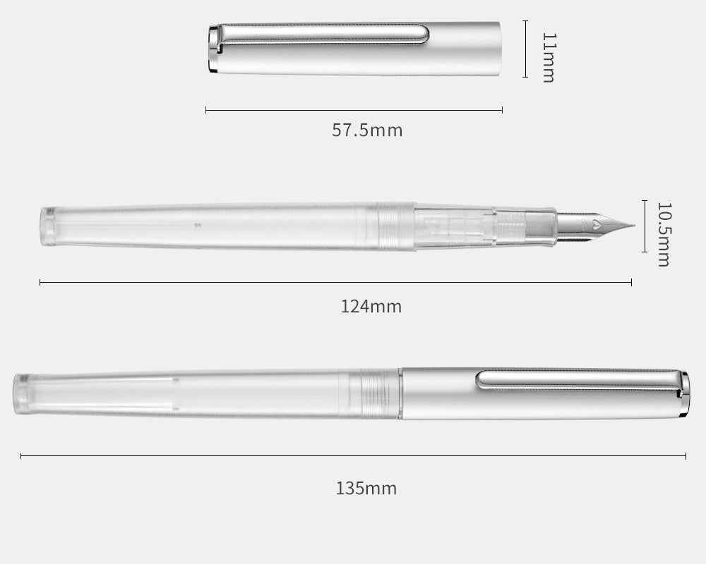 Sailor HighAce Neo Clear Beginners Fountain Pen, Steel Nib, Fine