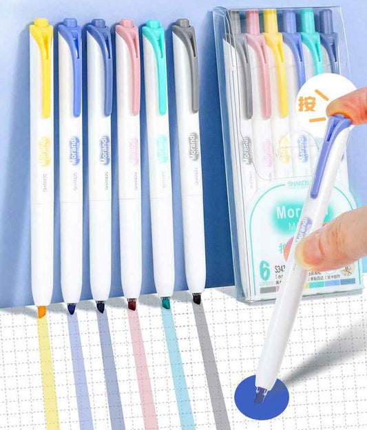 SHANDS Retractable Highlighters 24 Assorted Colors Marker Pens