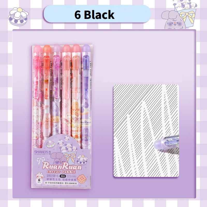 SHANDS Cheese Rabbit Erasable Gel Pens 12 Pack(6 Blue 6 Blue Ink)