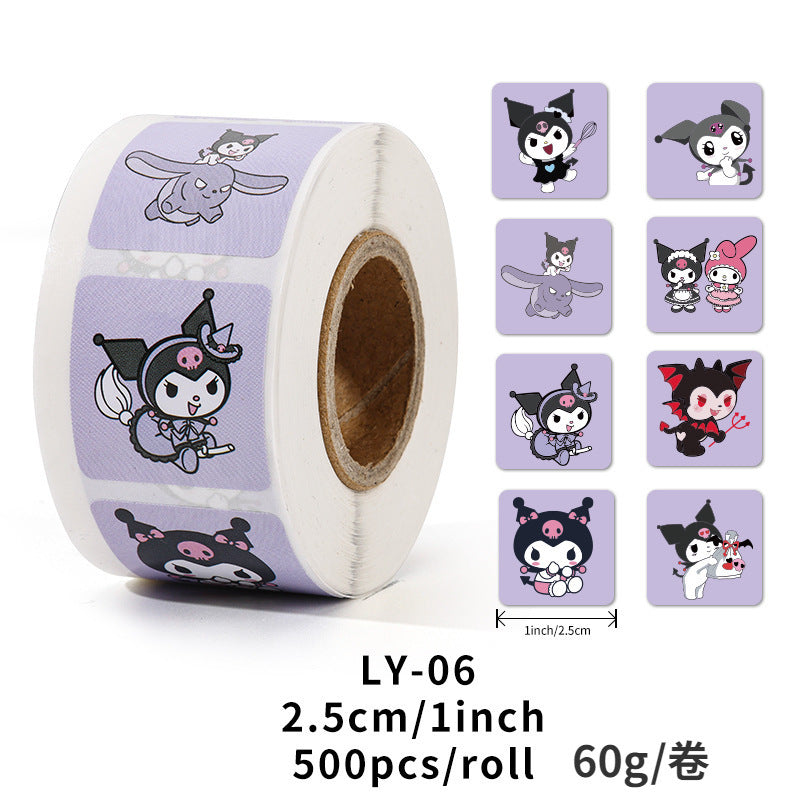 6 Rolls Motivational Sanrio Stickers for Kids 3000pcs 1 Inch