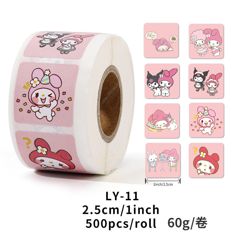 6 Rolls Motivational Sanrio Stickers for Kids 3000pcs 1 Inch