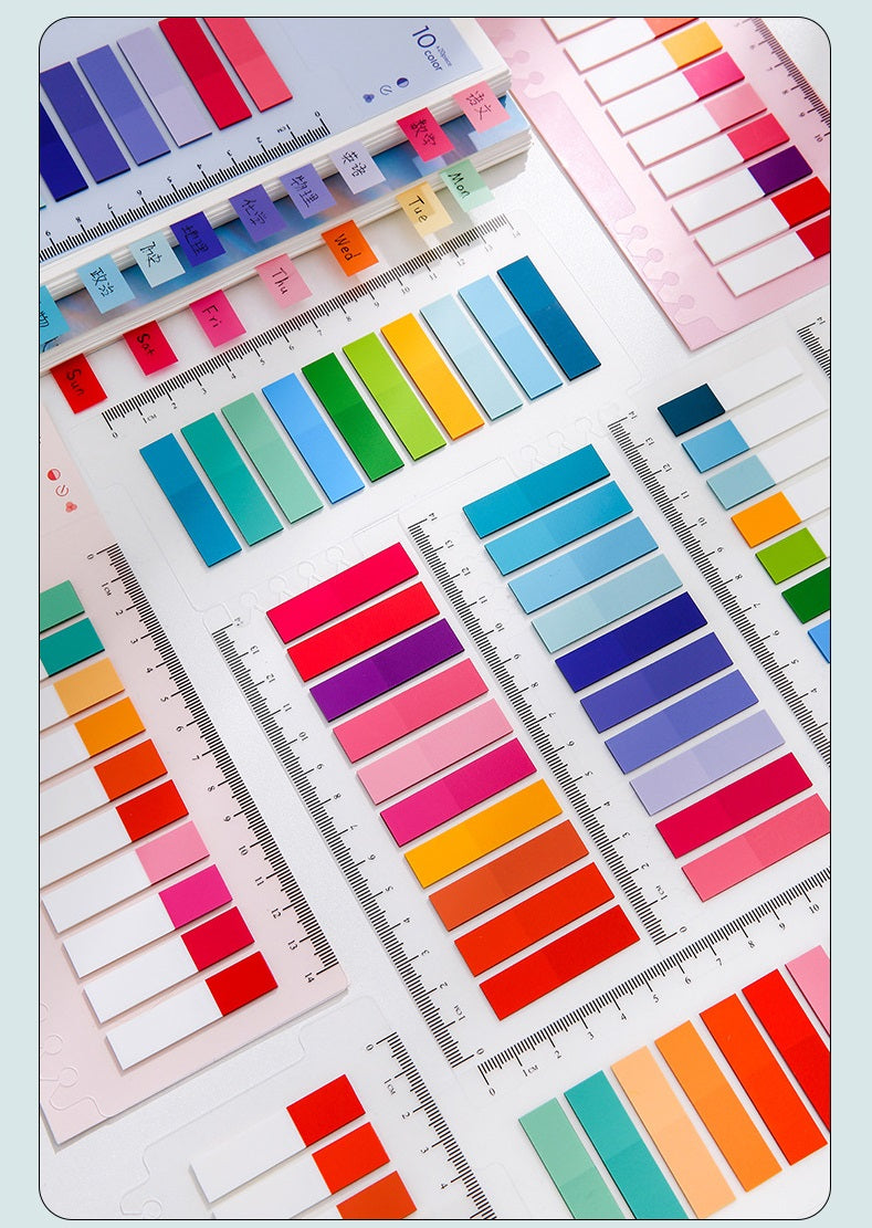 1600pcs Sticky Book File Index Tabs Candy Color Translucent