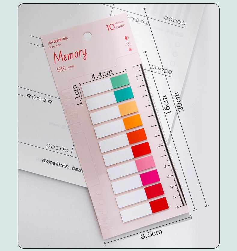 1600pcs Sticky Book File Index Tabs Candy Color Translucent