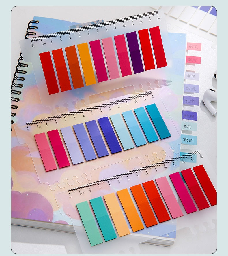 1600pcs Sticky Book File Index Tabs Candy Color Translucent