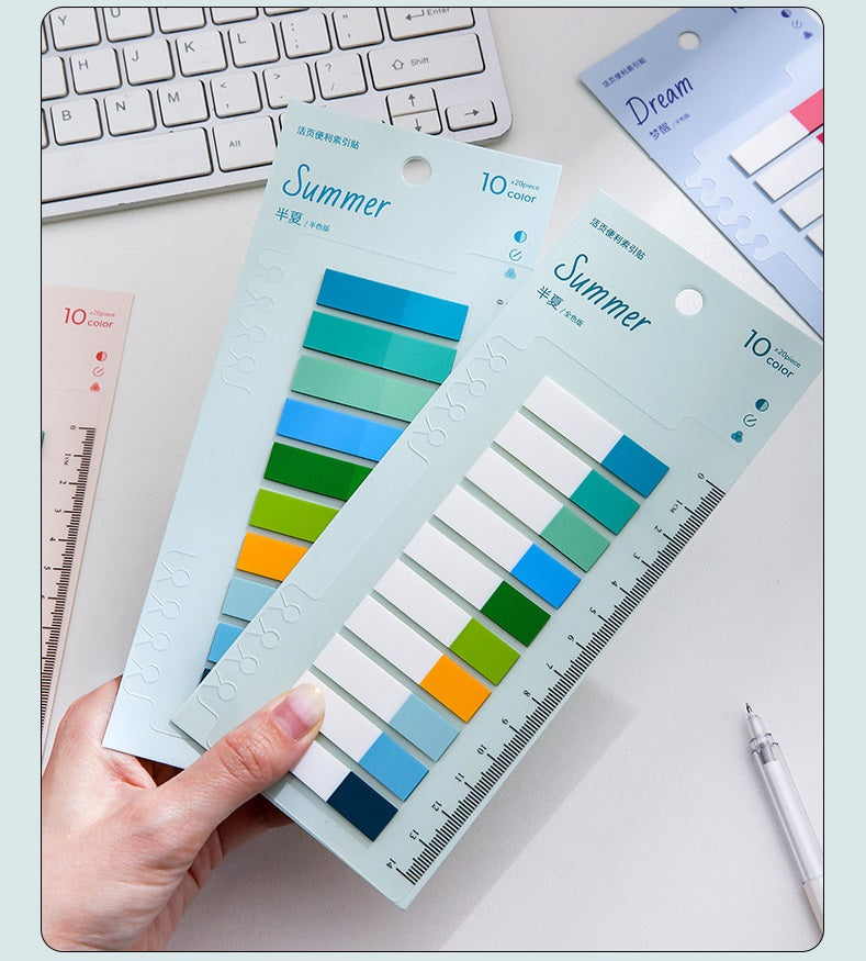 1600pcs Sticky Book File Index Tabs Candy Color Translucent