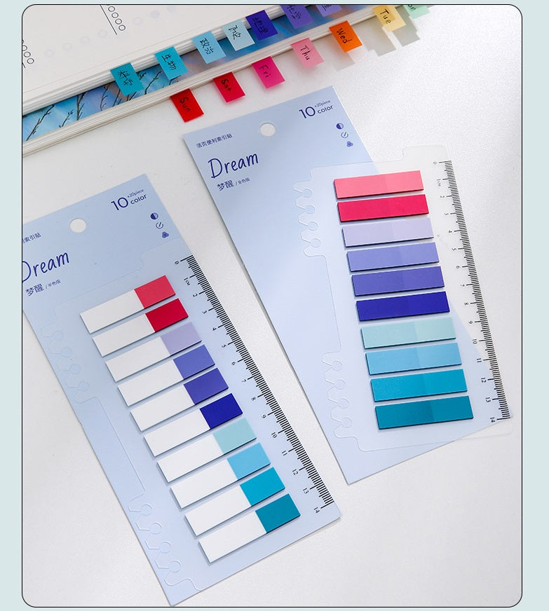 1600pcs Sticky Book File Index Tabs Candy Color Translucent