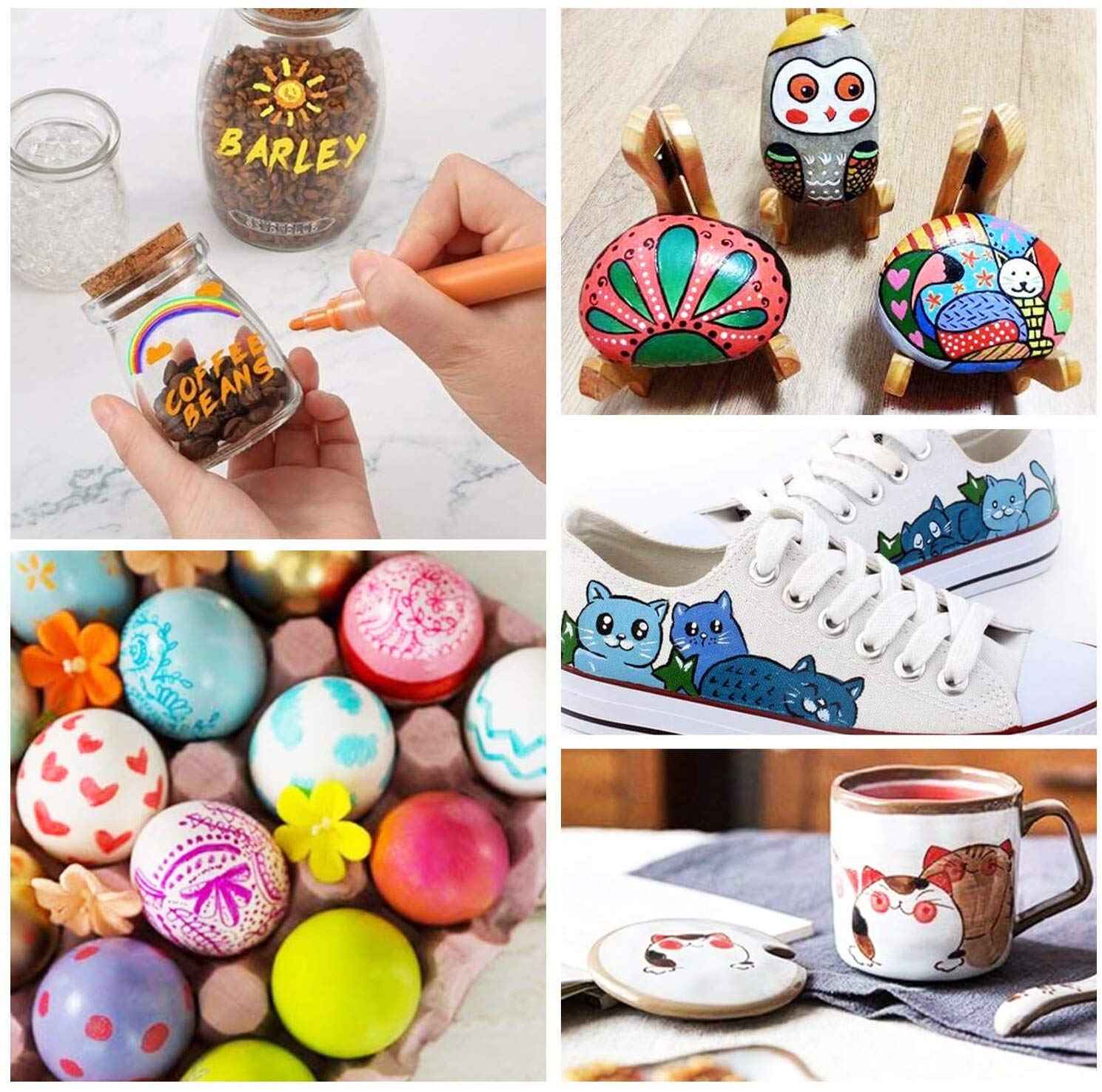 STA 1000 Acrylic Painter Marker Pens 12 Color for Glass Rock Wood Canvas - TTpen