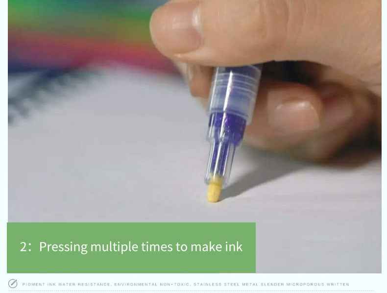 STA 1152 Glitter Markers 6 Color for DIY Photo Album Artist Drawing - TTpen