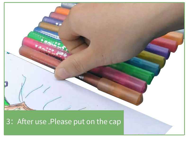 STA 1152 Glitter Markers 12 Color for DIY Photo Album Artist Drawing - TTpen