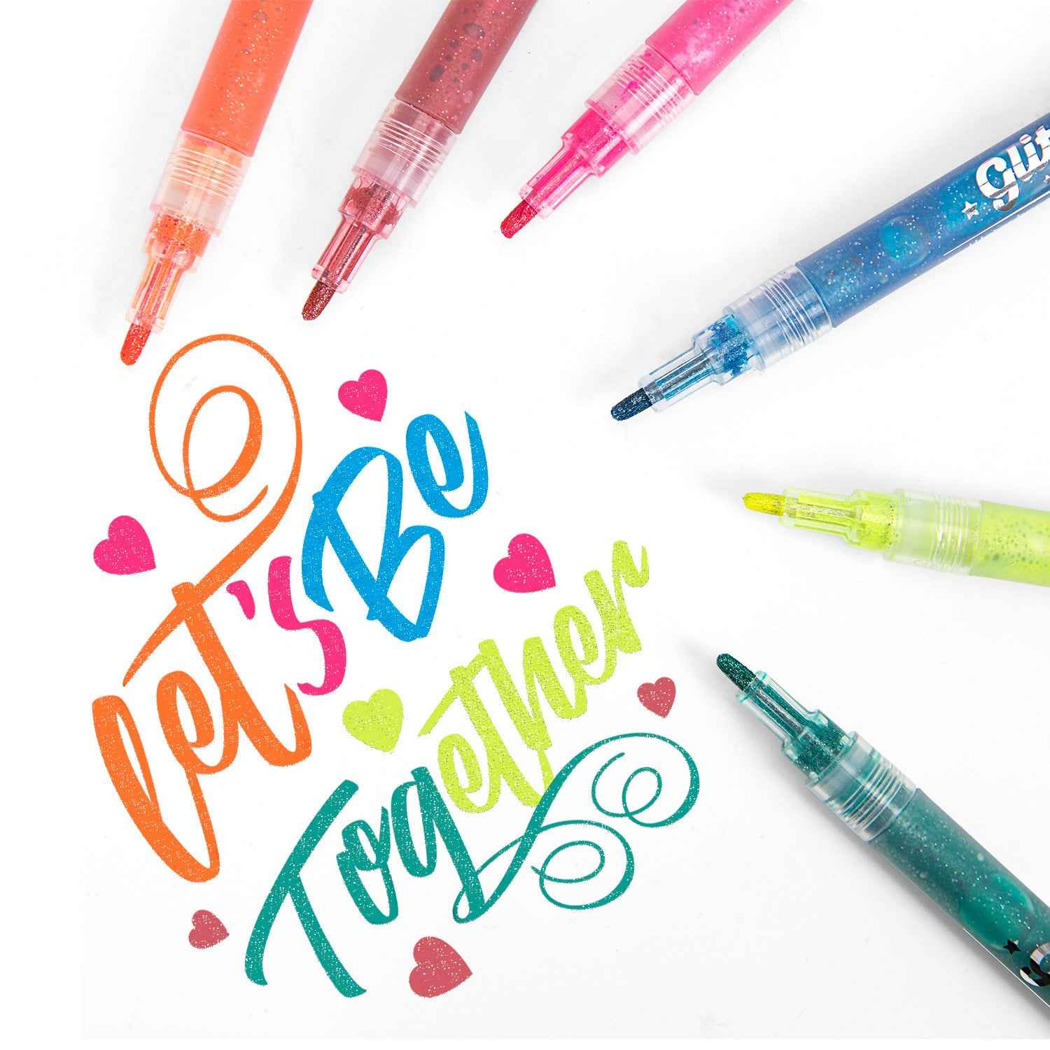STA 1152 Glitter Markers 6 Color for DIY Photo Album Artist Drawing - TTpen