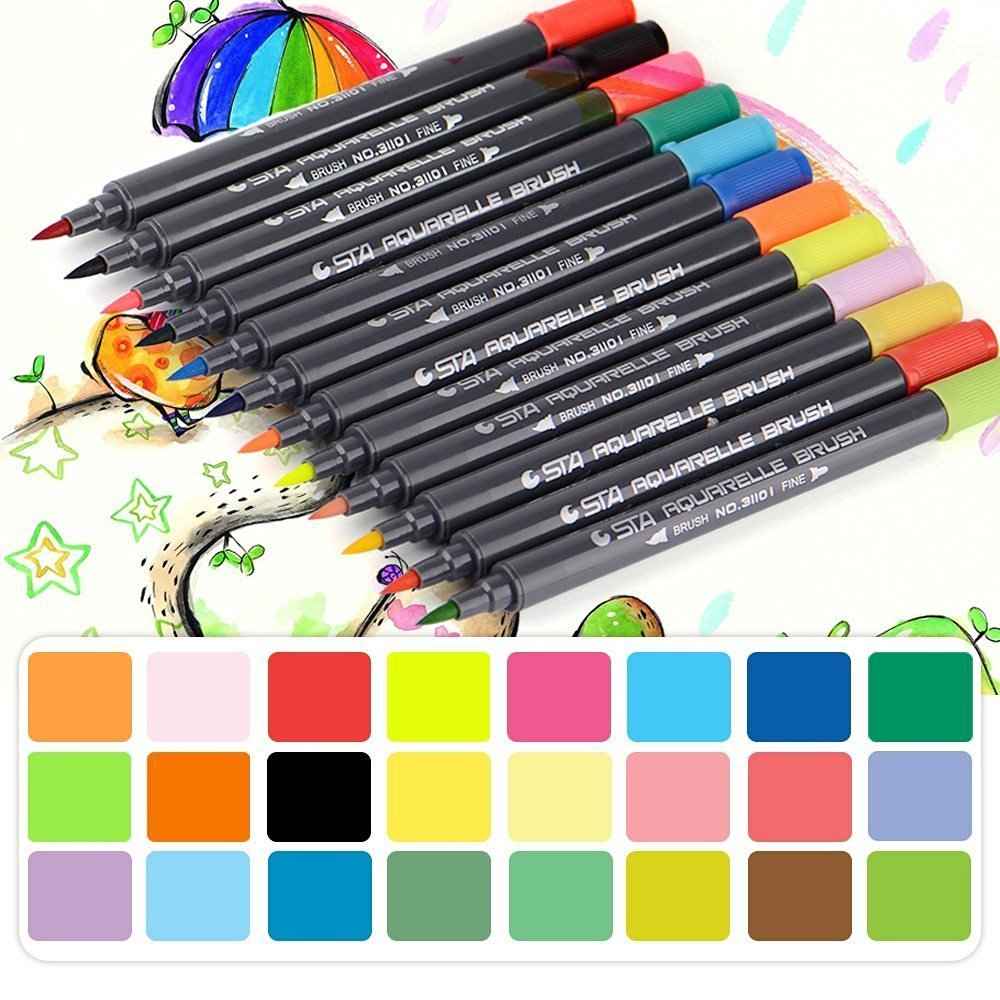 STA 3110 12 Color Double-Ended Watercolour Brush Pen - TTpen