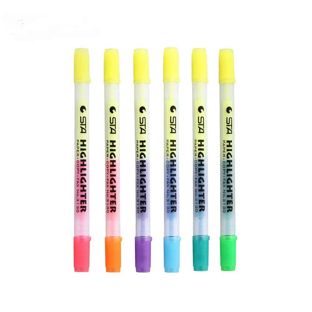 STA 3130 Double Ended Highlighter Set Candy Color 6 Pack - TTpen