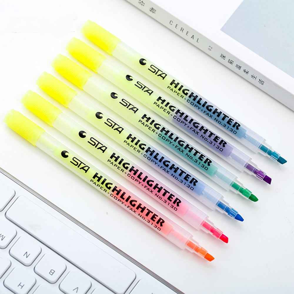 STA 3130 Double Ended Highlighter Set Candy Color 6 Pack - TTpen