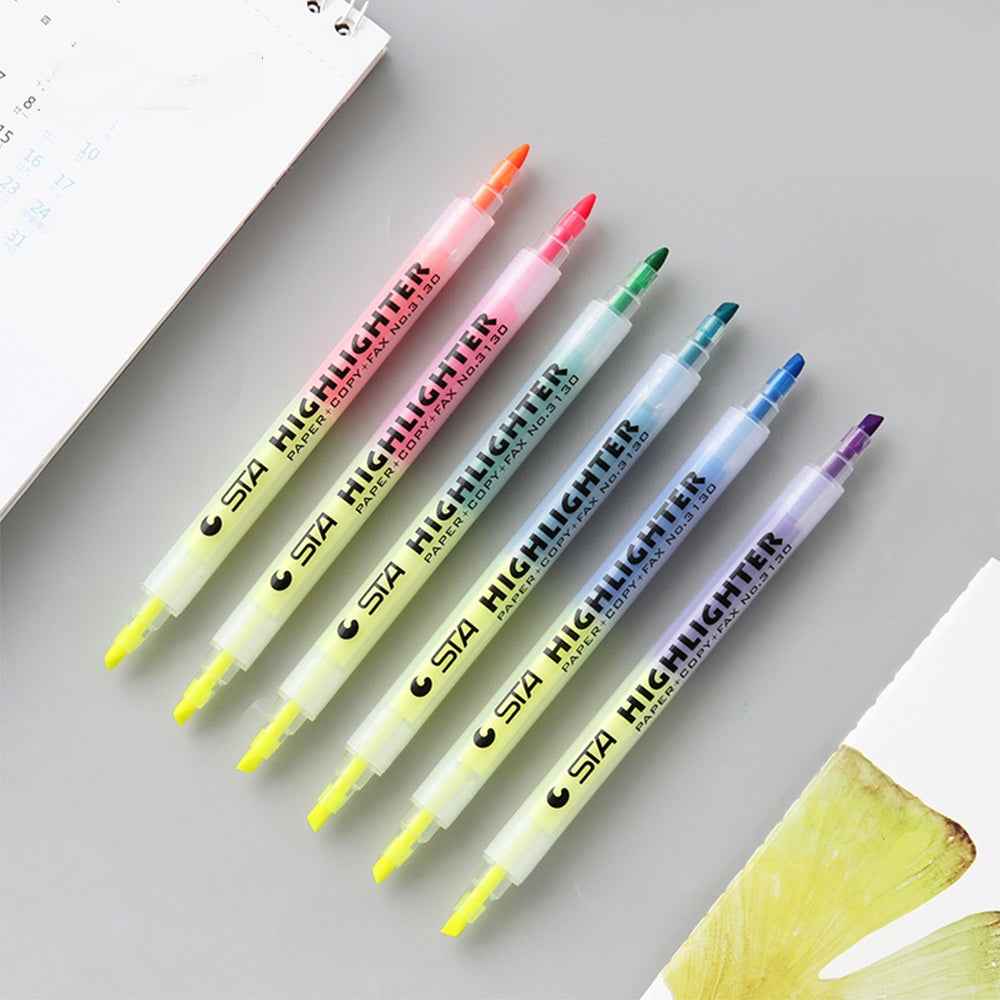 STA 3130 Double Ended Highlighter Set Candy Color 6 Pack - TTpen