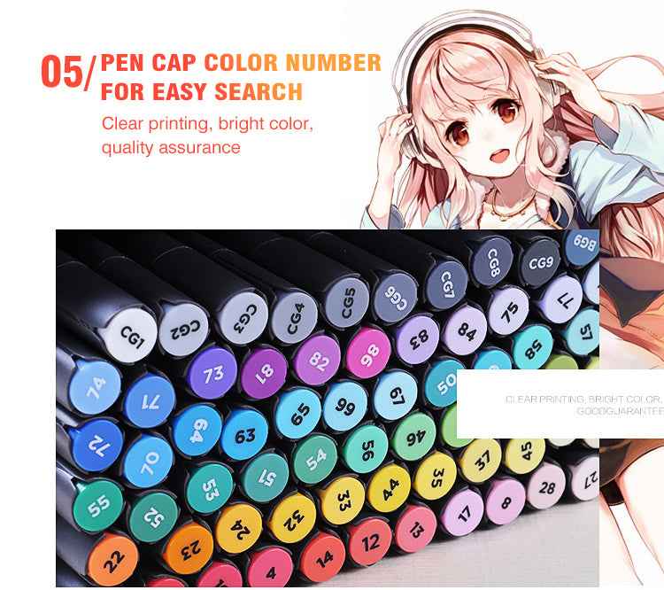 SAT 3203 Alcohol Art Markers Double Ended 40 Color Standard Set - TTpen