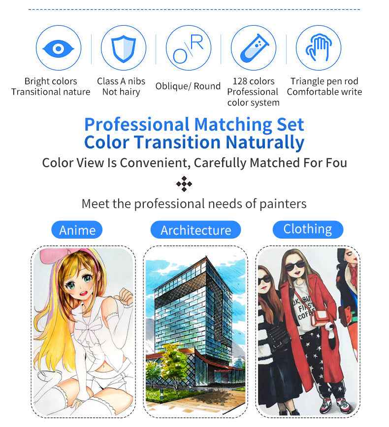 SAT 3203 Twin Art Markers Alcohol Based 30 Color Animaiton Fashion Set - TTpen