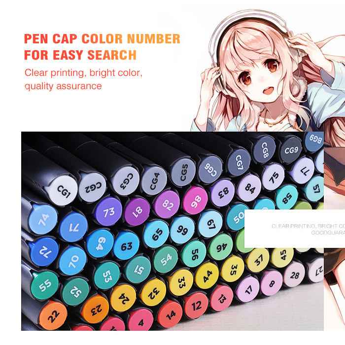 SAT 3203 Alcohol Art Markers 80 Color Dual Tip for Drawing Sketching - TTpen