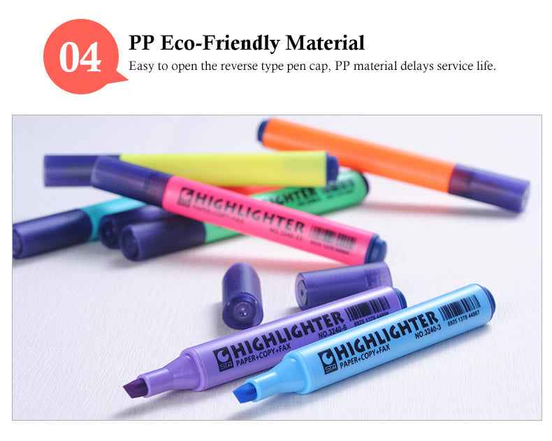 STA 3240 Fluorescent Highlighter Chisel Tip 8 Colors - TTpen